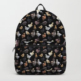 Silkie Bantams on Black Backpack | Fluffy, Silkie, Chook, Graphicdesign, Chickens, Bok, Bantam, Backyardchickens, Rooster, Crazychickenlady 