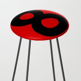 Number 8 (Black & Red) Counter Stool