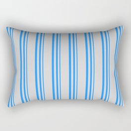 [ Thumbnail: Blue & Light Gray Colored Lines/Stripes Pattern Rectangular Pillow ]