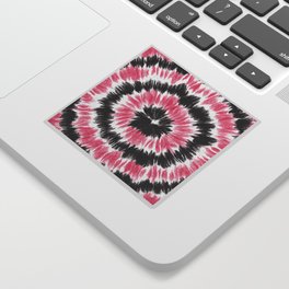 Pink Black Tie Dye Circle Sticker