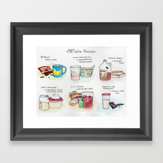 Cheap-Ass Wine Pairings Framed Art Print