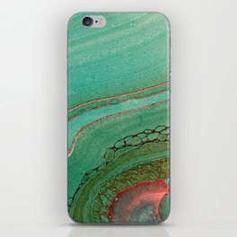 teal gold and pink acrylic agate iPhone Skin