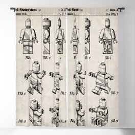 Legos Patent - Block Man Art - Antique Blackout Curtain