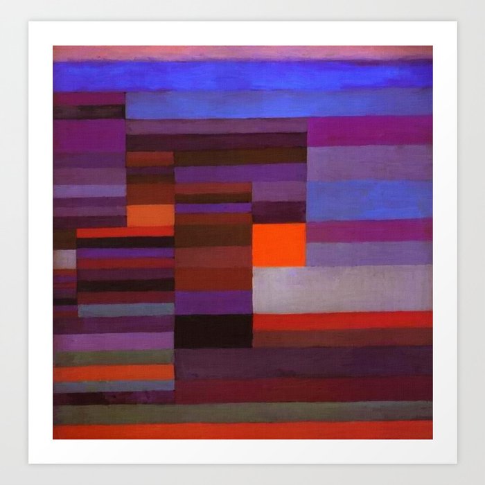 Paul Klee Fire In The Evening Colorful Abstract Art Art Print By