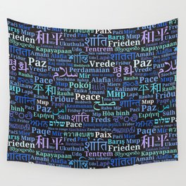 Pattern with words "Peace" in different languages of the World Wall Tapestry