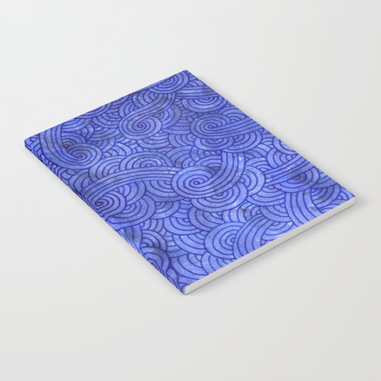 Royal blue swirls doodles Notebook