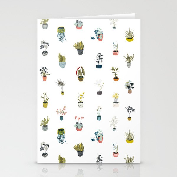 plants in pots Stationery Cards
