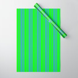 [ Thumbnail: Lime and Light Sea Green Colored Lines/Stripes Pattern Wrapping Paper ]