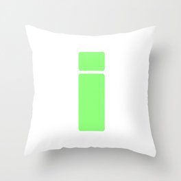 i (Light Green & White Letter) Throw Pillow