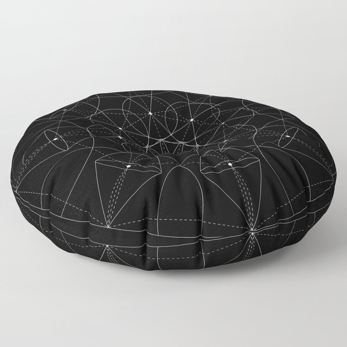 Portals - White on Black Version Floor Pillow