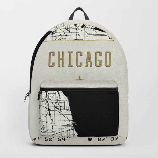 Chicago - Vintage Map and Location Backpack