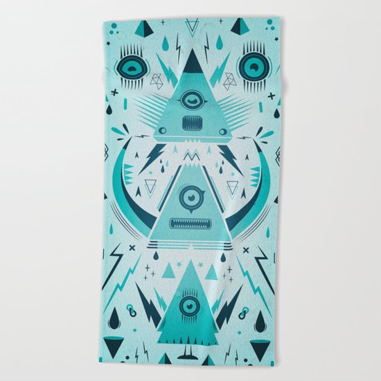 Triangle Alien Transformer Attack Beach Towel