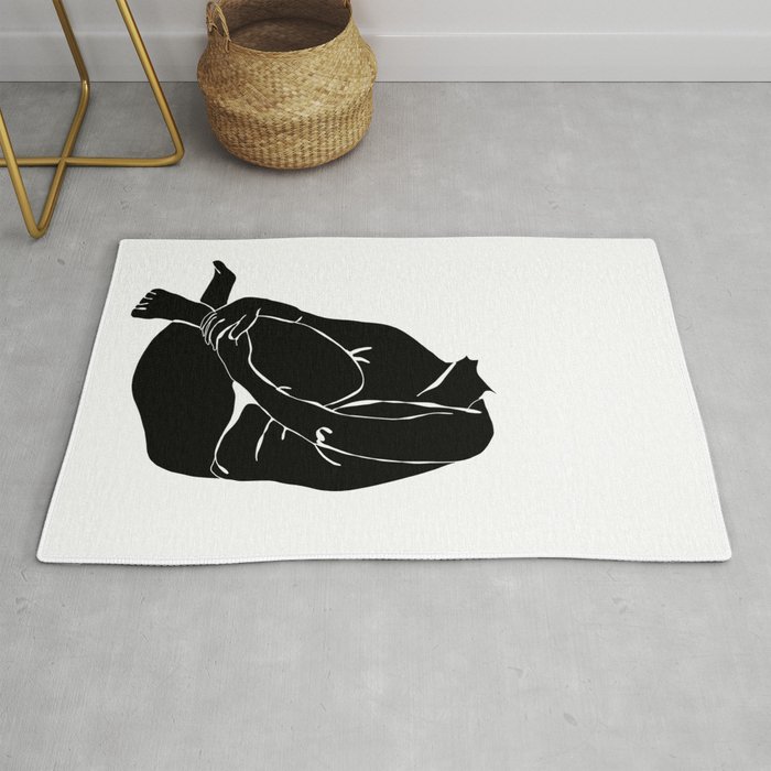Nude figure illustration - Pansy Silhouette Rug