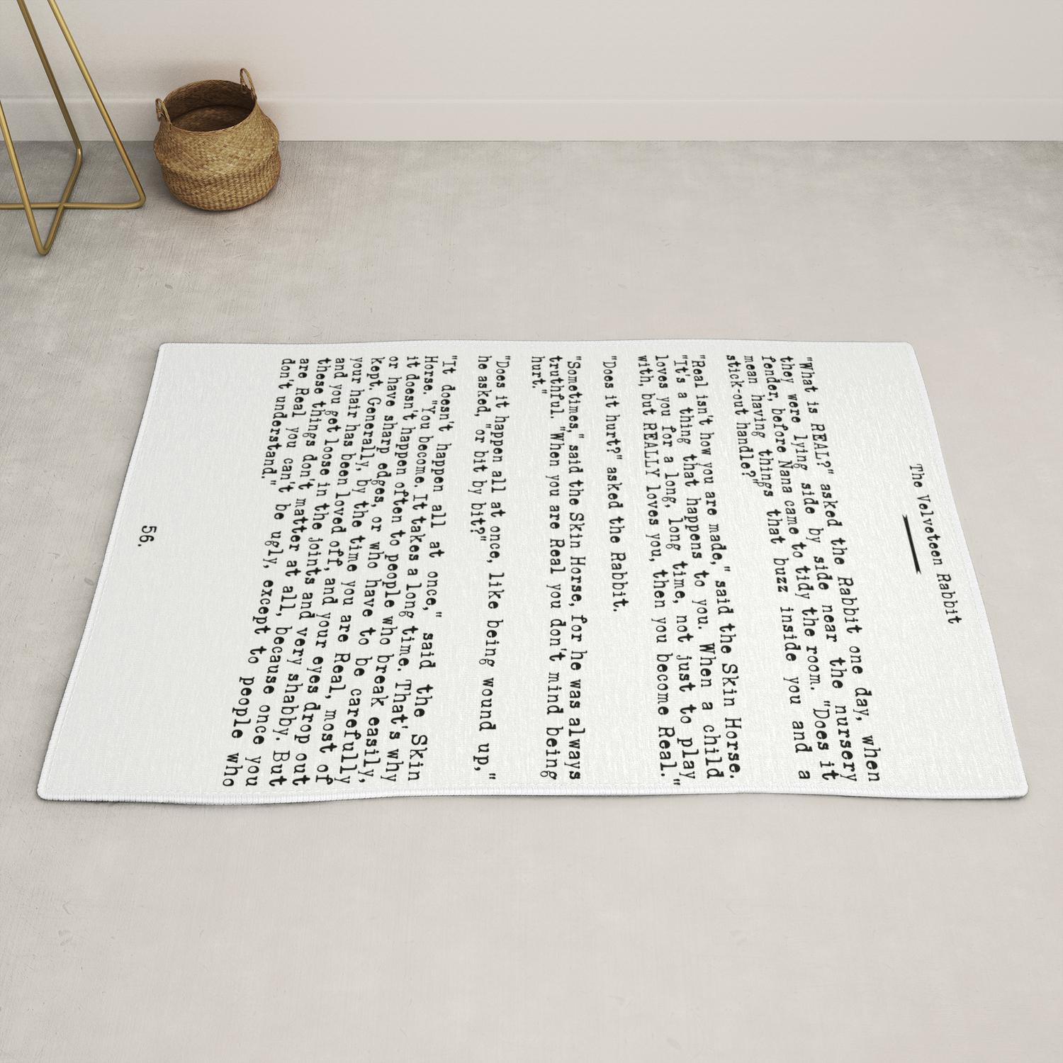 Becoming Real Velveteen Rabbit Quote Rug By Bickspics Society6