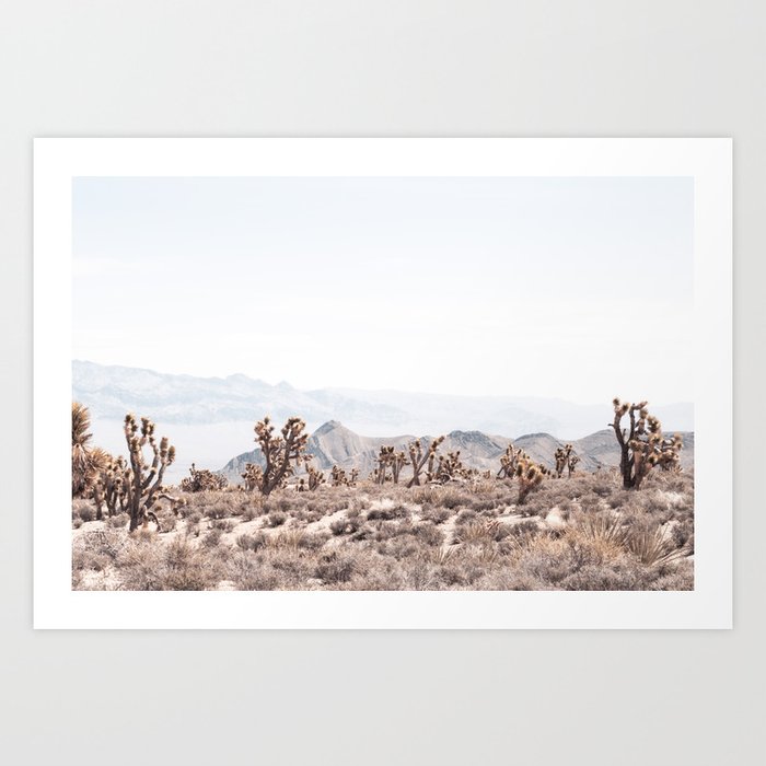 Joshua Tree II // Vintage Desert Landscape Cactus Southwest Mountains Art Print