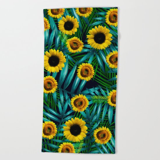 Sunflower Party #2 Beach Towel