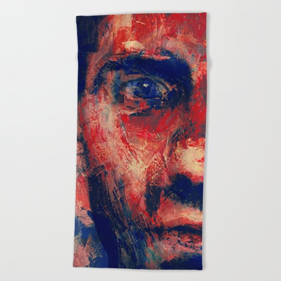 Face in Saturated Color's 4 Beach Towel