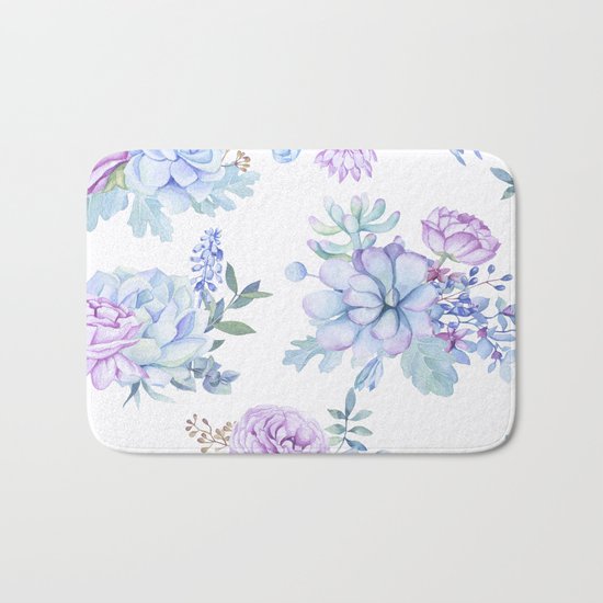 Pastel Succulents #society6 #buyart Bath Mat