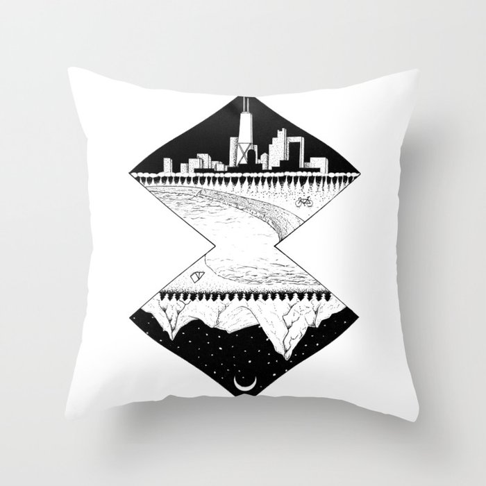 City by the Mountains Throw Pillow