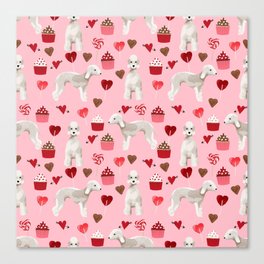 Bedlington Terrier cupcakes valentines day dog breed gifts for dog person Canvas Print