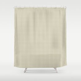 Gingham Pattern - Greige and Cream Shower Curtain