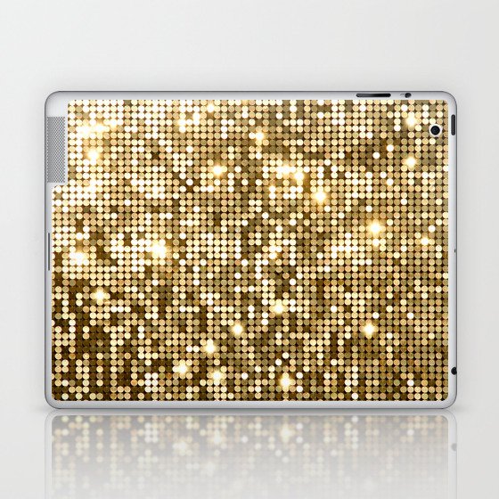 Golden Metallic Glitter Sequins Laptop & iPad Skin