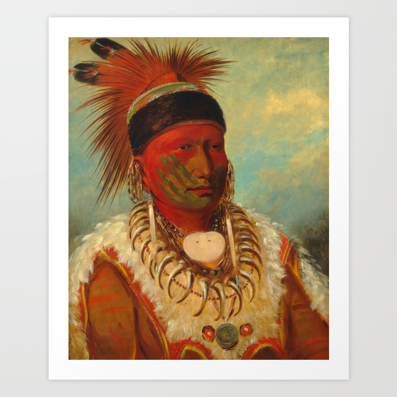 The White Cloud Head Chief Of The Iowas Catlin Art Print By Design Art Society6
