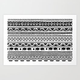 Hand drawn Tribal pattern design Art Print