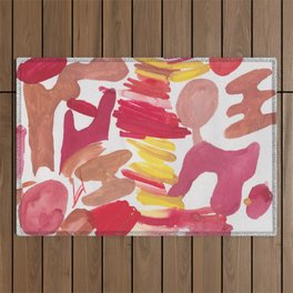 41   | 190408 Red Abstract Watercolour Outdoor Rug