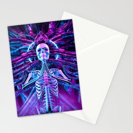 Gothic Harmony Science Fiction Cyberpunk Skeleton Meditation Stationery Card