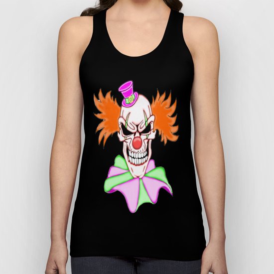 Demented Clown Skull Unisex Tank Top
