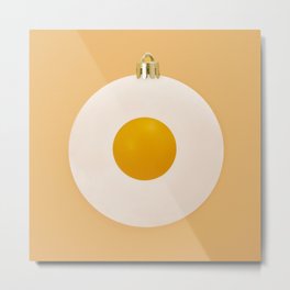 Eggy Xmas Metal Print | Navidad, Fun, Ornament, Friedegg, Egg, Huevo, Funny, Invierno, Comida, Photo 