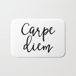 Carpe Diem Bath Mat | Graphicdesign, Blackandwhite, Quote, Motivation, Seizetheday, Day, Quotes, Black And White, Blackwhite, Text 