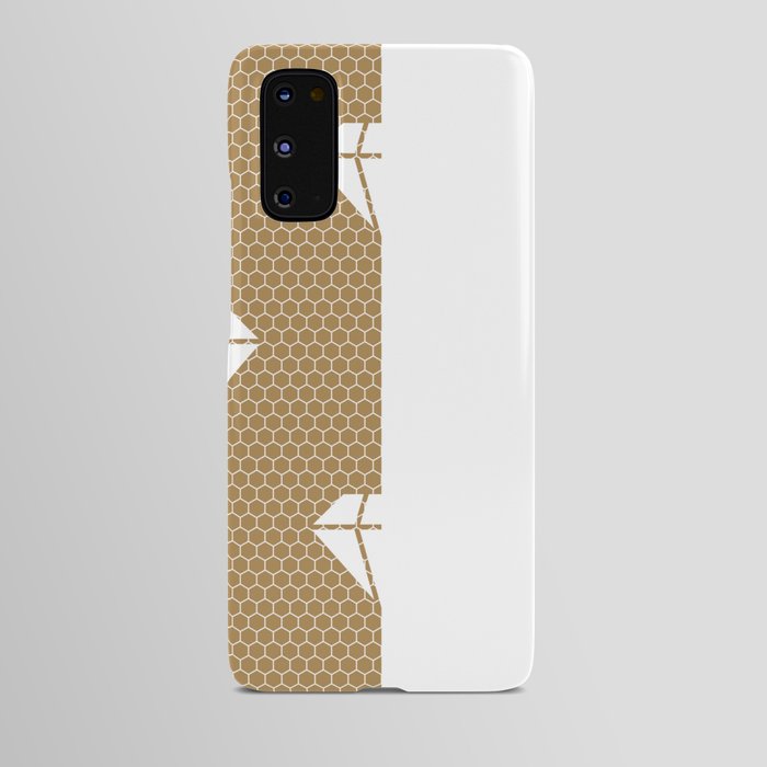 White Diamond Lace Vertical Split on Gold Brown Android Case