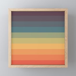 Colorful Retro Striped Rainbow Framed Mini Art Print