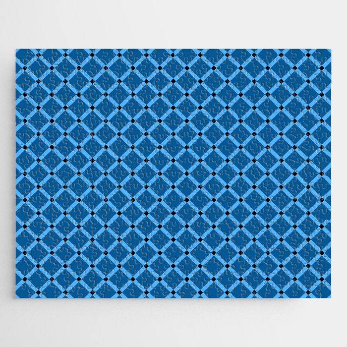 Blue Gingham - 13 Jigsaw Puzzle