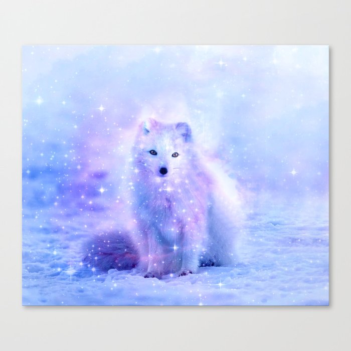 Arctic iceland fox Canvas Print