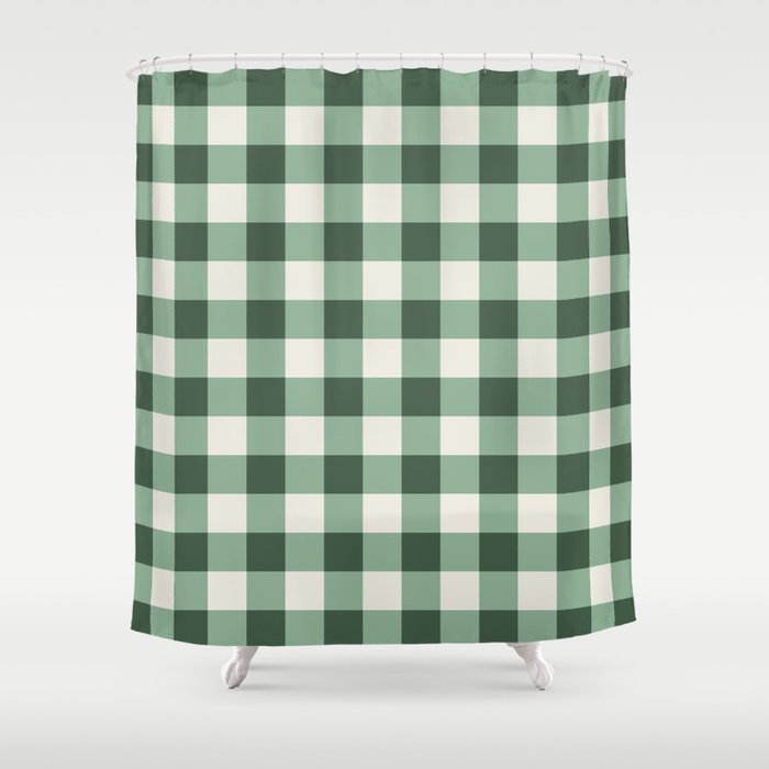 Hunter Green Buffalo Check Shower Curtain By Lovelylifestyle Society6 Hunter Green Buffalo Check Shower Curtain