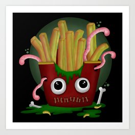 Creepy Fries Art Print