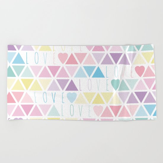 Valentine's Day - Love triangle Beach Towel