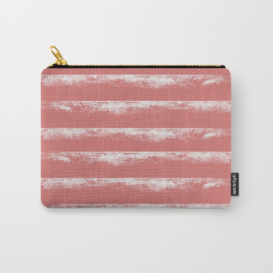 Irregular Stripes Coral Carry-All Pouch
