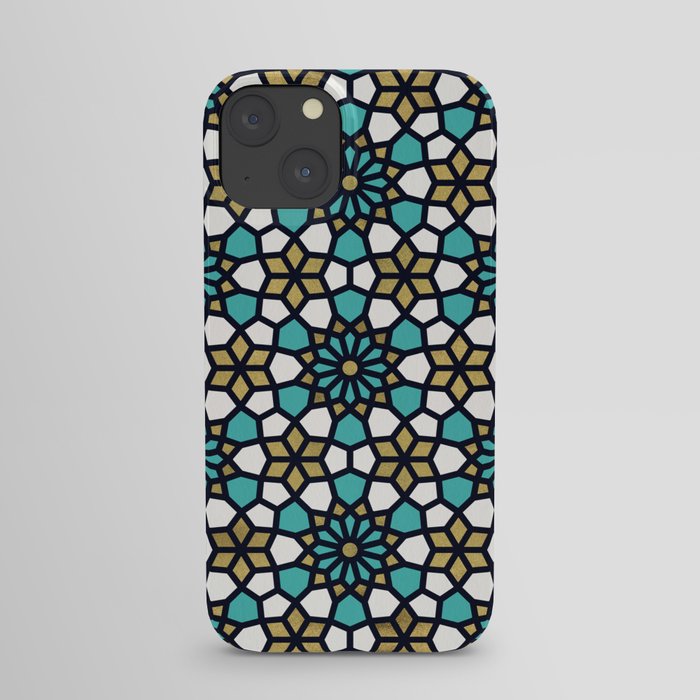 Persian Mosaic – Turquoise & Gold Palette iPhone Case