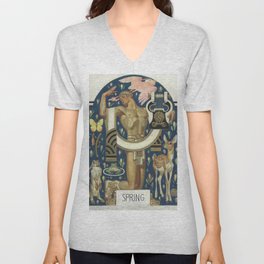 Spring - Apollo and animals  - Joseph Christian Leyendecker  V Neck T Shirt