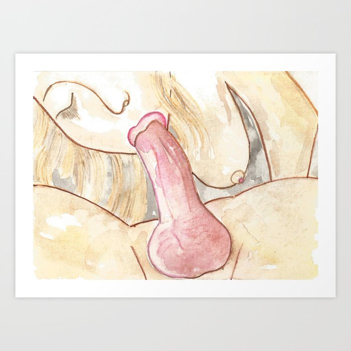 BLOW JOB ART oral sex positive fellatio painting erotica boobs penis cock e...