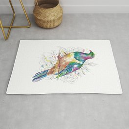 Sketchy Wood Pigeon (Kereru) Rug
