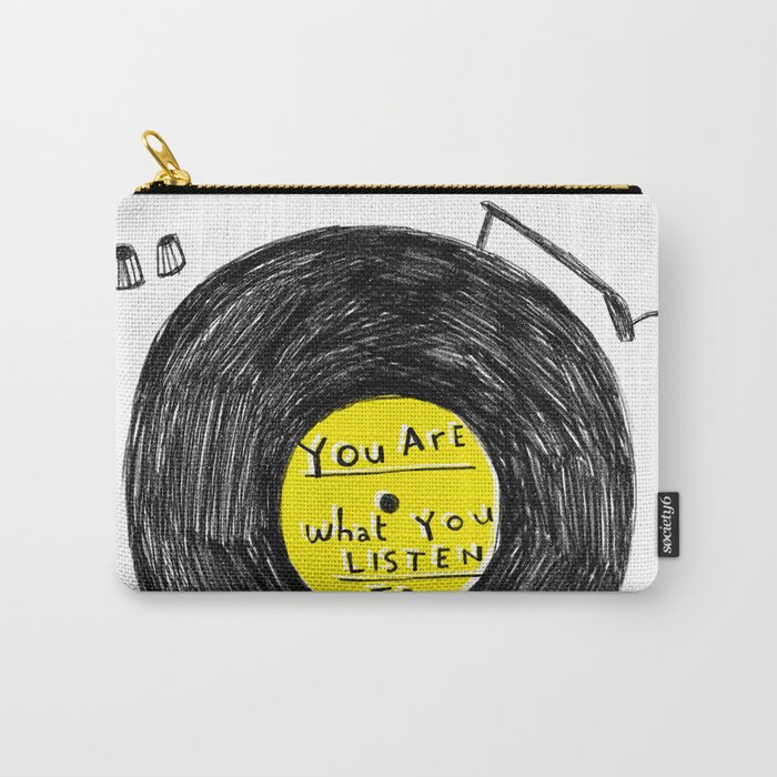 you are what you listen to, YELLOW Carry-All Pouch