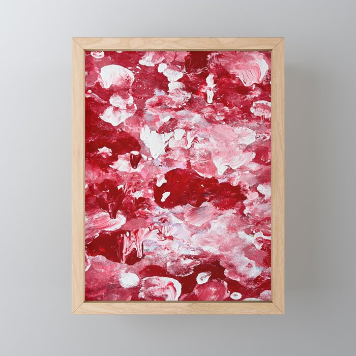 Red Drips Framed Mini Art Print