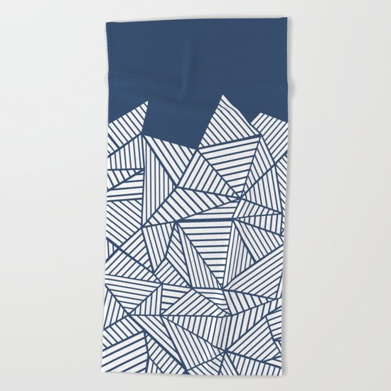 Abstract Mountain Navy Beach Towel