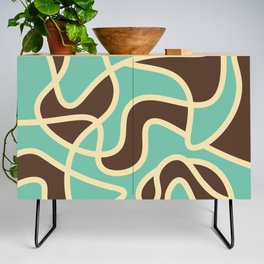 Messy Scribble Texture Background - Green Sheen And Royal Brown Credenza