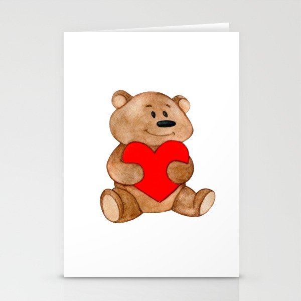 bear with a heart Stationery Cards